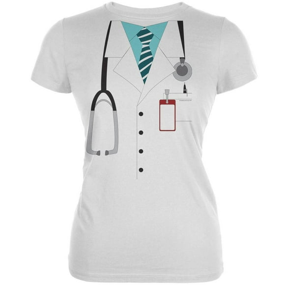 Doctor Costume White Juniors Soft T-Shirt