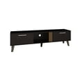 thumbnail image 2 of 63" Tv Stand With Two Pull-down Cabinets And Contemporary Design - Black Oak Wide For Home Entertainment,, 2 of 5