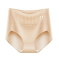 thumbnail image 3 of JUSLIO Ladies Underwear High Waisted Briefs No Show Underwear Butt Lifting Tummy Control Panties Beige L, 3 of 5