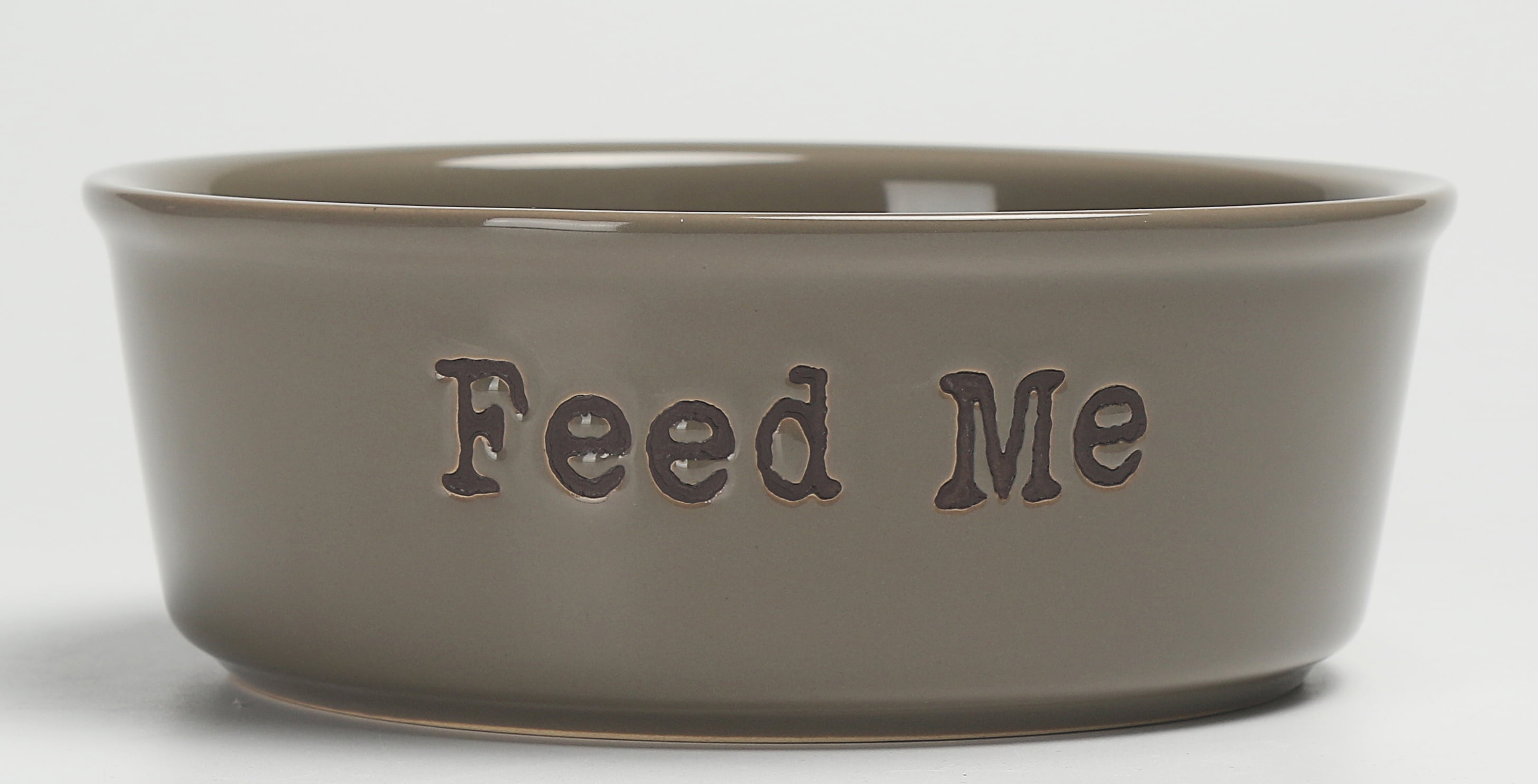 Vibrant Life Ceramic Feed Me Pet Bowl Gray Large Walmart