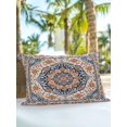 thumbnail image 6 of Outdoor Pillows Waterproof, Blue Burnt Orange Boho Bedding Throw Pillows with Insert for Couch Sofa Bed, Antique Southwestern Ethnic 12x20 Inch Pillowcases Decorative Camping Patio Pillow Set of 1, 6 of 8
