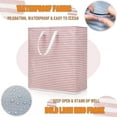 thumbnail image 3 of Caroeas 100L XL Laundry Basket, Waterproof Extra Large Laundry Basket, Foldable Laundry Basket with Soft Cotton Handles, Laundry Hamper Easy Storage （ Pink ）, 3 of 5
