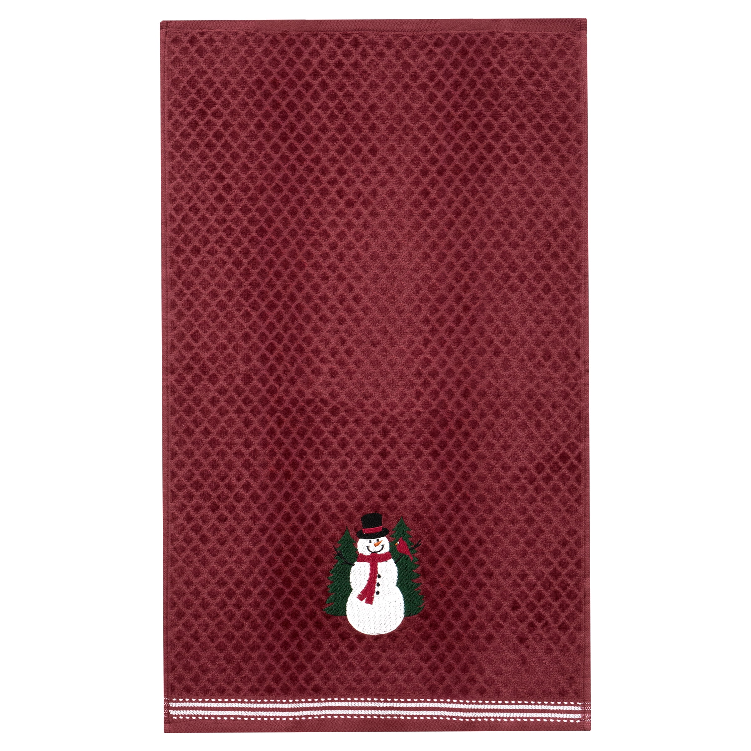 RITZ 100% Cotton Kitchen Towels, Snowman– Absorbent Dish Towels for Drying & Cleaning – Soft & Durable (Set of 2)