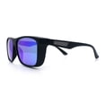 thumbnail image 6 of Mens Polarized Color Mirror Windbreaker Horn Rim Plastic Sunglasses Black - Teal Mirror, 6 of 8