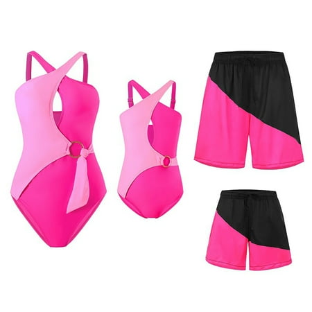 Popular Picks  Swimwear Parent-Child Outfit  Mother-Daughter Swimsuit Set  Adult and Women s Bodysuit Swimsuit Set | Sopatenor  Pink L