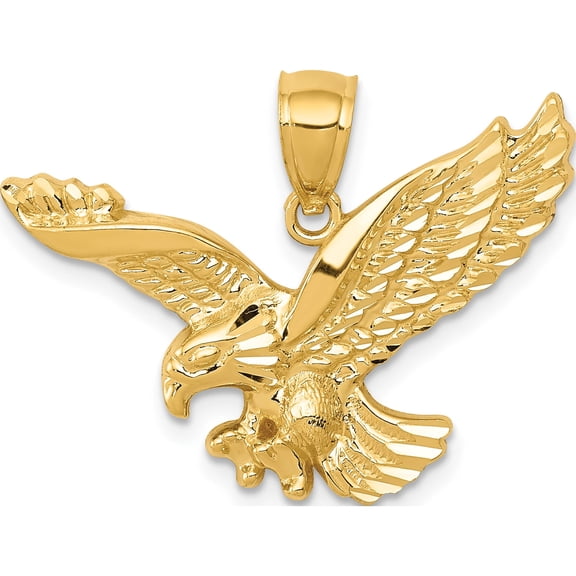 Jewelry by Sweet Pea 14K Gold Polished and Textured Eagle Pendant