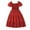 Rouge, variante sur Coerni Robe Princesse à Manches Bouffantes pour Filles Robe à Volants Couleur Unie Col Carré Taille Haute Robes Tutu Robe de Fête d'Anniversaire