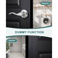 thumbnail image 3 of Satin Nickel Door Handle Interior Brushed Nickel Passage Door Lever for Hall and Closet Keyless Door Lock Set Reversible for Left Right Sided Doors Leverset Handleset, 3 of 8