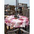 thumbnail image 2 of Outdoor Tablecloth with Umbrella Hole for Patio/Picnic/Party/Camping, Pink Flowers Waterproof Table Cloth Round Cover Washable, Spring Botanical Budding Floral Branches (Dia 54"), 2 of 8