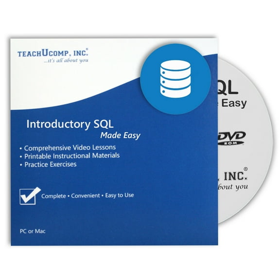 TEACHUCOMP Video Training Tutorial for Introductory SQL- Structured Query Language DVD-ROM Course and PDF Manual