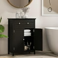 thumbnail image 6 of XPOPR Bathroom Floor Cabinet, Free Standing Wooden Storage Cabinet with Large Drawer and 2 Doors, 3 Heights Adjustable Shelf, Organizer for Living Room. Black, 6 of 10