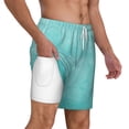 thumbnail image 2 of Balery Blue And Turquoise Mens Swim Trunks Swim Shorts for Men Quick Dry Inseam Beach Shorts with Compression Liner Pocket-X-Large, 2 of 9