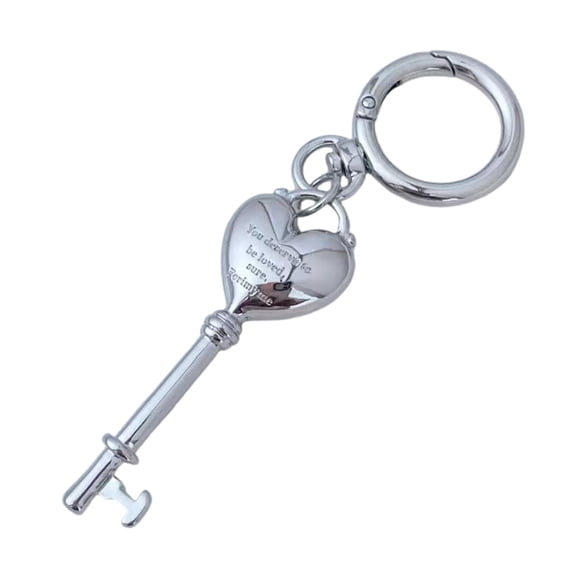 Love Symbol Keychain Set Metal Heart Lock Charm Pendant Keyring Decoration For Handbags Or Key Organization