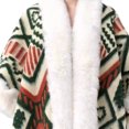 thumbnail image 4 of Poncho Shawl Wrap Winter Faux Fur Cape Cloak Coat with Faux Fur Trim Cardigan Women Casual Batwing Cape Tassel Shawl Winter Warm Shawl, 4 of 4