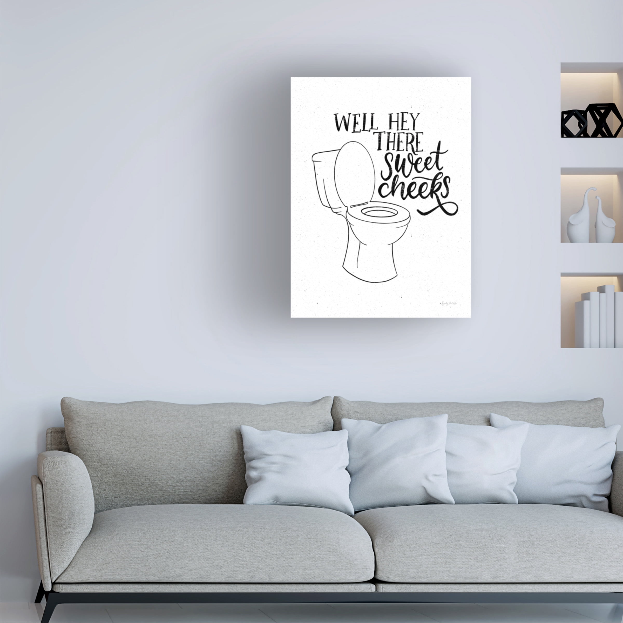 Becky Thorns 'Bathroom Puns III' Canvas Art