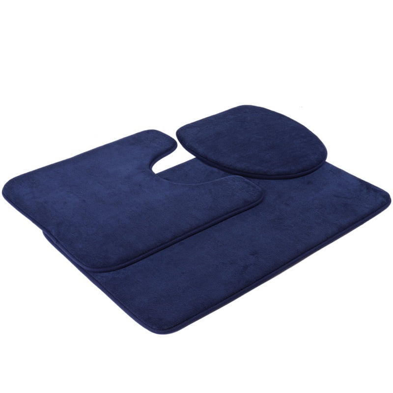 3pcs Bathroom Sets Pedestal Rug + Lid Toilet Cover + Floor Carpet Bath Mat Doormat Anti-slip Mat Home Decor