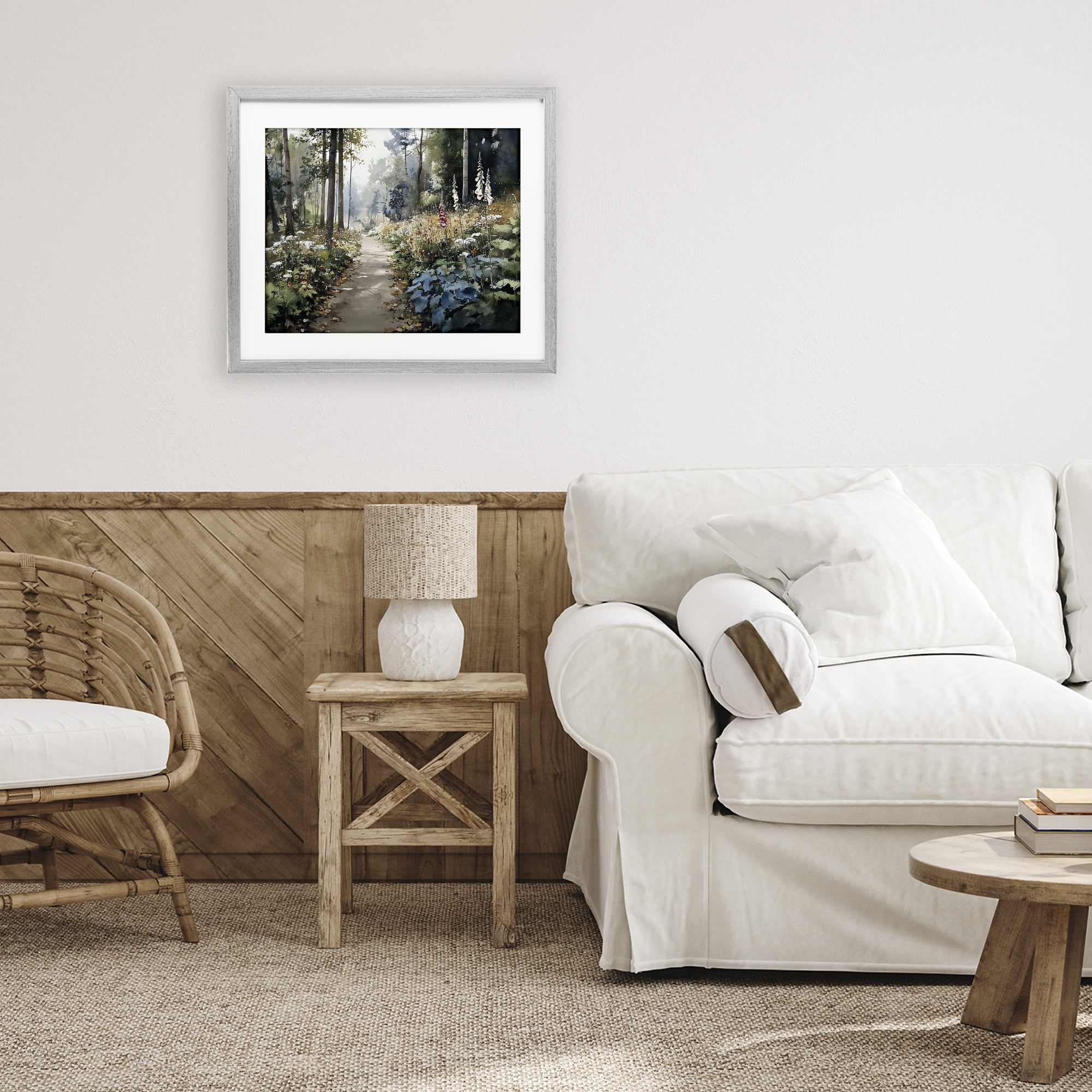 Stupell Industries Foliage Forest at Dusk Gray Framed Print Under Glass, design by Franklyn Gregory