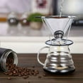 thumbnail image 5 of Filtre à Café Réutilisable en Acier Inoxydable Permanent pour 1 à 4 Tasses avec Porte-Gobelet Brosse, une Pièce, Argent, 5 of 5