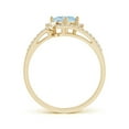 thumbnail image 2 of ANGARA Natural Oval Aquamarine and Diamond Bridal Set in 14K Yellow Gold for Women (Size-7x5mm) | March Birthstone, Birthday, Anniversary, Jewelry Gift for Women | Natural Aquamarine Ring, 2 of 7