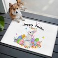 thumbnail image 4 of Rectangle Area Rug 2x3ft, Happy Easter Cute Bunny Eggs Non-Slip Non-Shedding Floor Mat, Spring Butterfly Flower on White Washable Sturdy Carpet for Living Room Bedroom Home Decor, 4 of 9