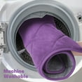 thumbnail image 5 of CHAKME Non Slip Machine Washable 5 Piece Bath Rug Set Memory Foam Ultra Absorbent Large 20"x46" & 32"x20" Long 24"x17" Small 18"x16" U Shape Contour 24"x20" Bathroom Mat Rustic Lattice purple, 5 of 8
