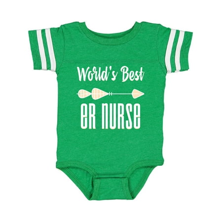 

Inktastic Gift for ER Nurse Arrow World s Best (White) Gift Baby Boy or Baby Girl Bodysuit