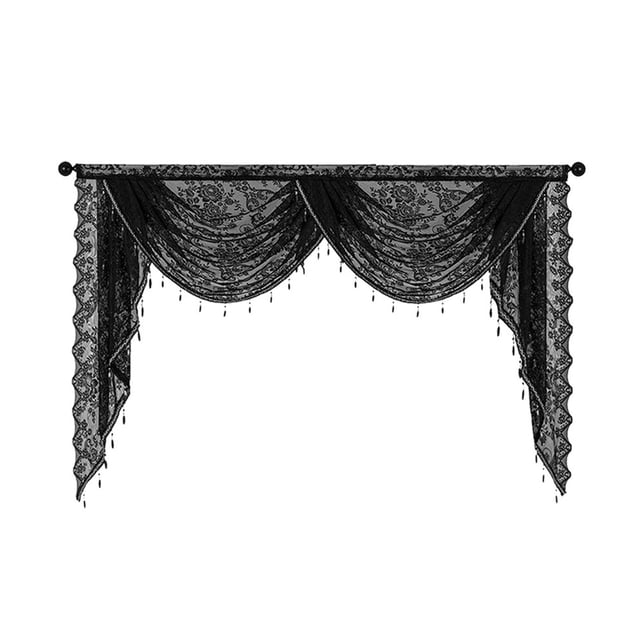 Ventana de cascada Venance Vintage Diseño Vintage Romántico Romántico transpirable con Bead Tassels Cerecho de botas para las cortinas de café baño Ancho 150 cm