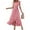 Pink, variant on LOVZFMLL Dresses Women's Casual Solid Color Embroidered Lace Cuffs-neck Dress