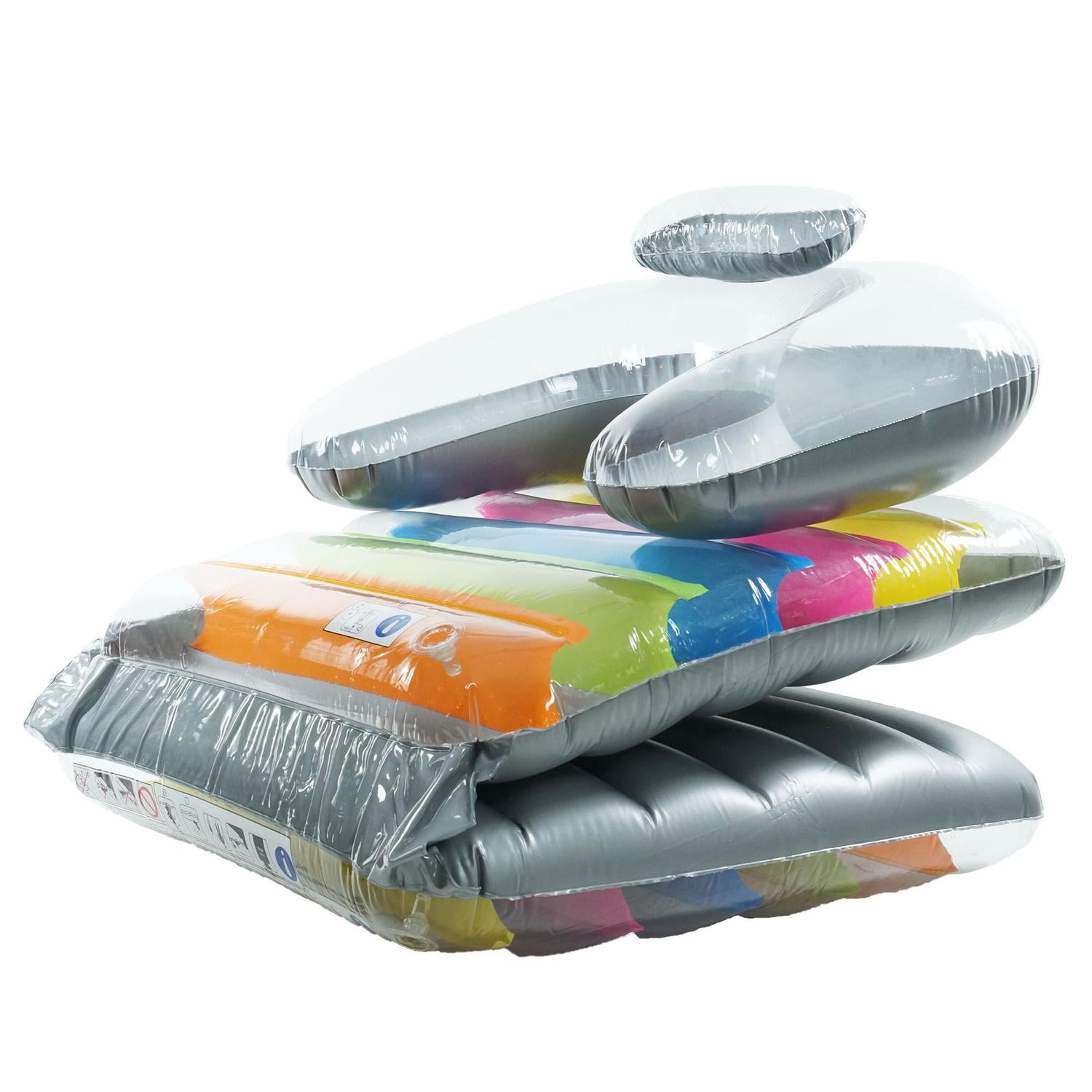 75" Multi-Colored Inflatable Folding Swimming Pool or Patio Chair and