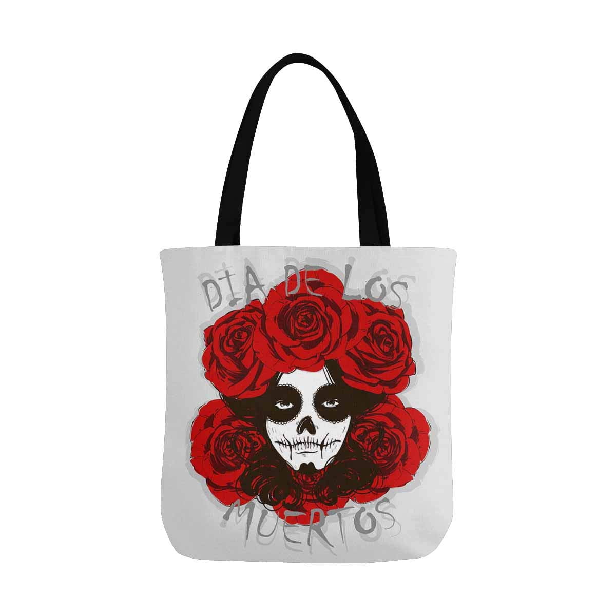 Sugar Skull Flowers Tote Bag For Women - Large Capacity Shoulder Bag, Top Handle Purse With Cherry Print