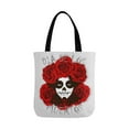 thumbnail image 2 of ASHLEIGH Roses Sugar Skull Day of the Dead Or Dia De Los Muertos Reusable Grocery Bags Shopping Bag Canvas Tote Bag Shoulder Bag, 2 of 3