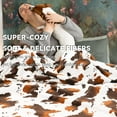 thumbnail image 6 of Fleece Blanket Twin Size Brown and White Cow Print Throw Blanket Lightweight Cozy Plush Twin Bed Blanket Fuzzy Cute Couch Blanket All Season 60"x80", 6 of 6