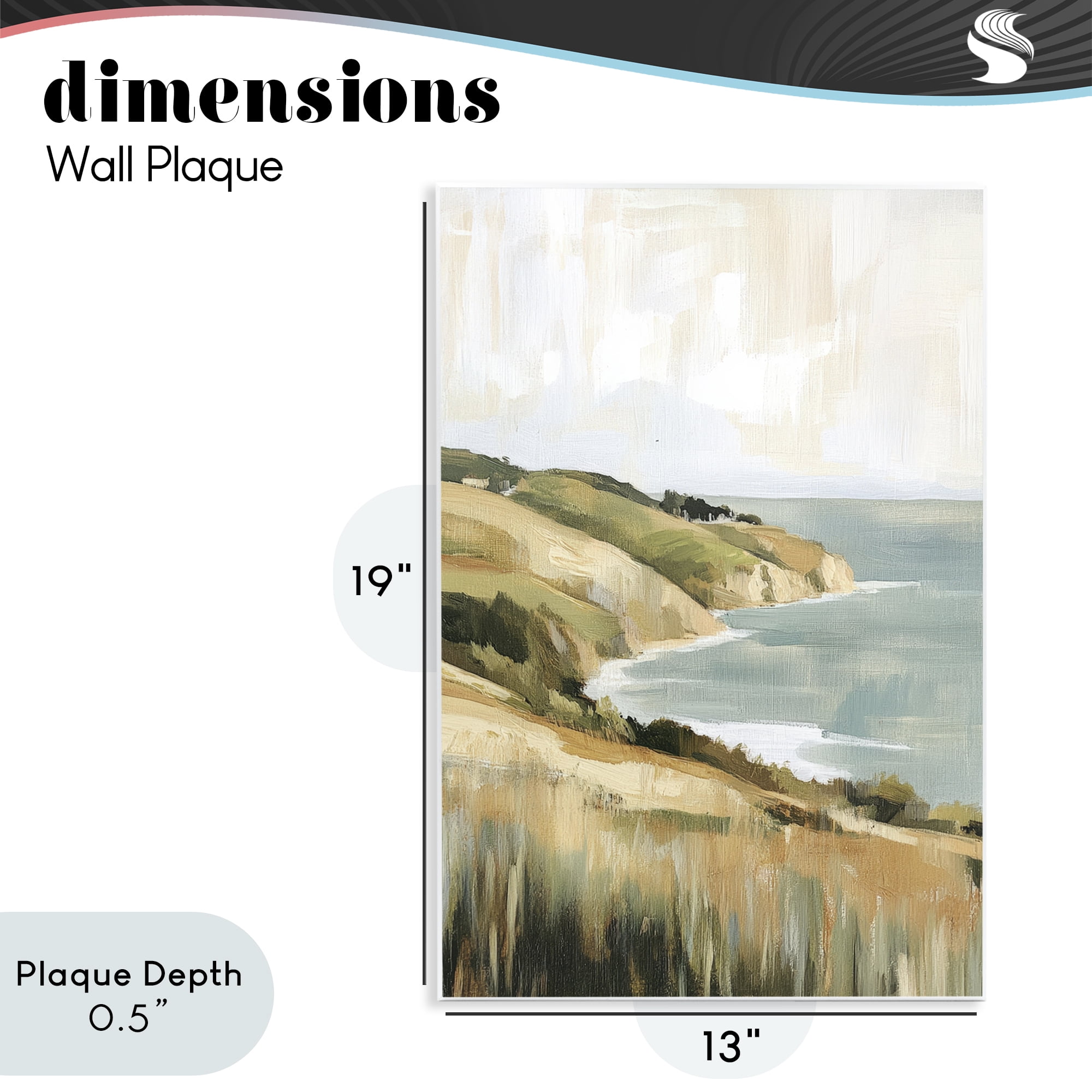 Stupell Industries Serene Cliff in Morning Light Wall Plaque Art, design by Petal Prints Design