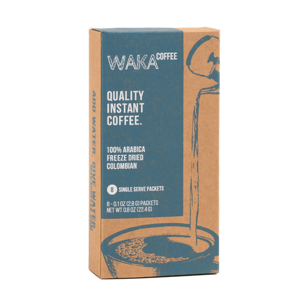 Waka Coffee 100 Columbian Arabica Medium Roast Instant Coffee Packets