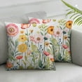 thumbnail image 2 of ARISTURING  Wildflowers Throw Pillow Covers Set of 2, Summer Watercolor Flowers Soft Fabric Pillows Cases for Couch Bed Living Room Home Decor, Nature Poppy Cornflower Cushion Cover 2pcs, 2 of 6