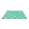 thumbnail image 2 of Ahgly Company Machine Washable Indoor Round Solid Turquoise Blue Modern Area Rugs, 5' Round, 2 of 4