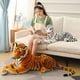 thumbnail image 5 of Peluche de tigre realista de alta calidad de 50 a 160 cm, animales salvajes suaves, simulación de tigre blanco y amarillo, regalo de cumpleaños para niños, 5 of 5