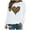 White, variant on Women's Valentine's Day Sweatshirts Fashion Print Sweat Shirt Round Neck Long Sleeve Blouses Pullover Casual Shirts Top