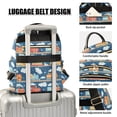 thumbnail image 3 of FORMRS Mini Backpack Purse for Women Quilted Travel Daypack Casual Shoulder Bag, Blue Cute Train Pattern, 3 of 7