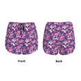 thumbnail image 3 of Susaid cool Skull flower colorful Print Women's High Waisted Running Shorts Quick Dry Athletic Gym Track Workout Shorts Zip Pocket-Small, 3 of 7