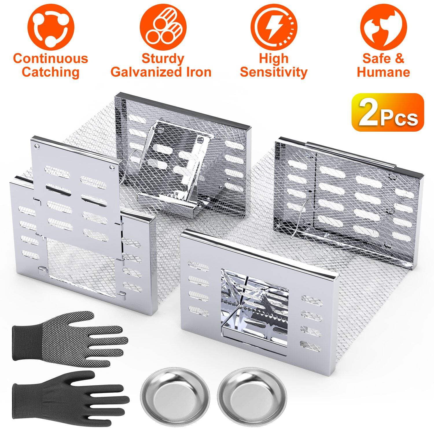 2Pcs Humane Rat Trap Catch and Release