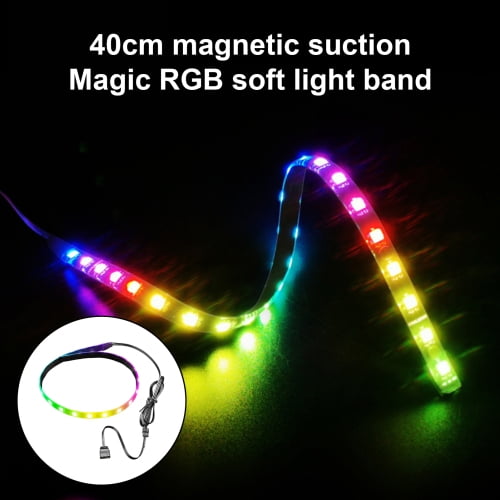 Leaveforme RGB PC LED Strip, 4 Pin Rainbow Magnetic LED Strip for PC Case Lighting, for 4-pin ASUS Aura SYNC, Gigabyte RGB Fusion, MSI Mystic Light Sync Motherboard - Walmart.com