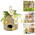 thumbnail image 2 of Fdelink Bee Hive Decor, Desktop Ornament, Beehive Decoration 1 Pack Country Decorative Beehive Natural Beehive Theme Decoration Spring Summer Country Farmhouse Kitchen Table Tiered Tray Decorat, 2 of 4
