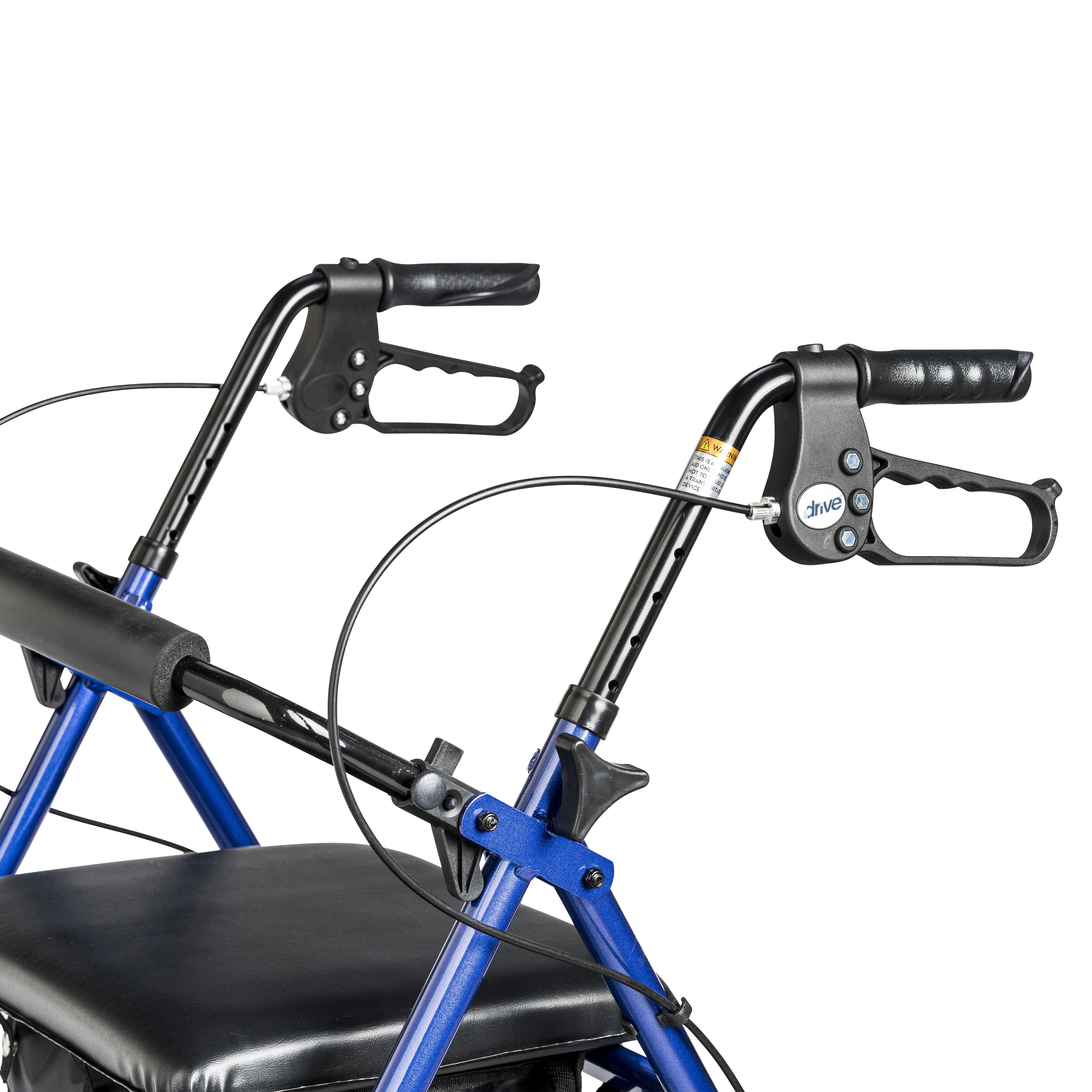 Drive Medical Rollator Rolling Walker with 6" Wheels, Fold Up Removable Back Support and Padded Seat, Blue