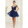 thumbnail image 5 of May Queen MQ2090 Juniors Womens A-Line Cold-Shoulder Semi-Formal Dress, 5 of 10