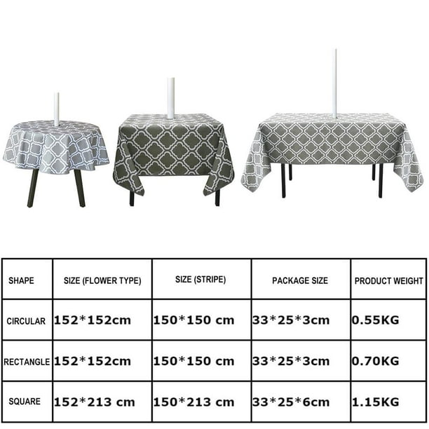 600D Tablecloth Waterproof Dining Table with Umbrella Hole Zipper Table