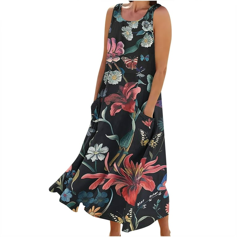 chinese dress ladies Final Sale Plus Size Maxi Dress in Blue and White Print main image 1