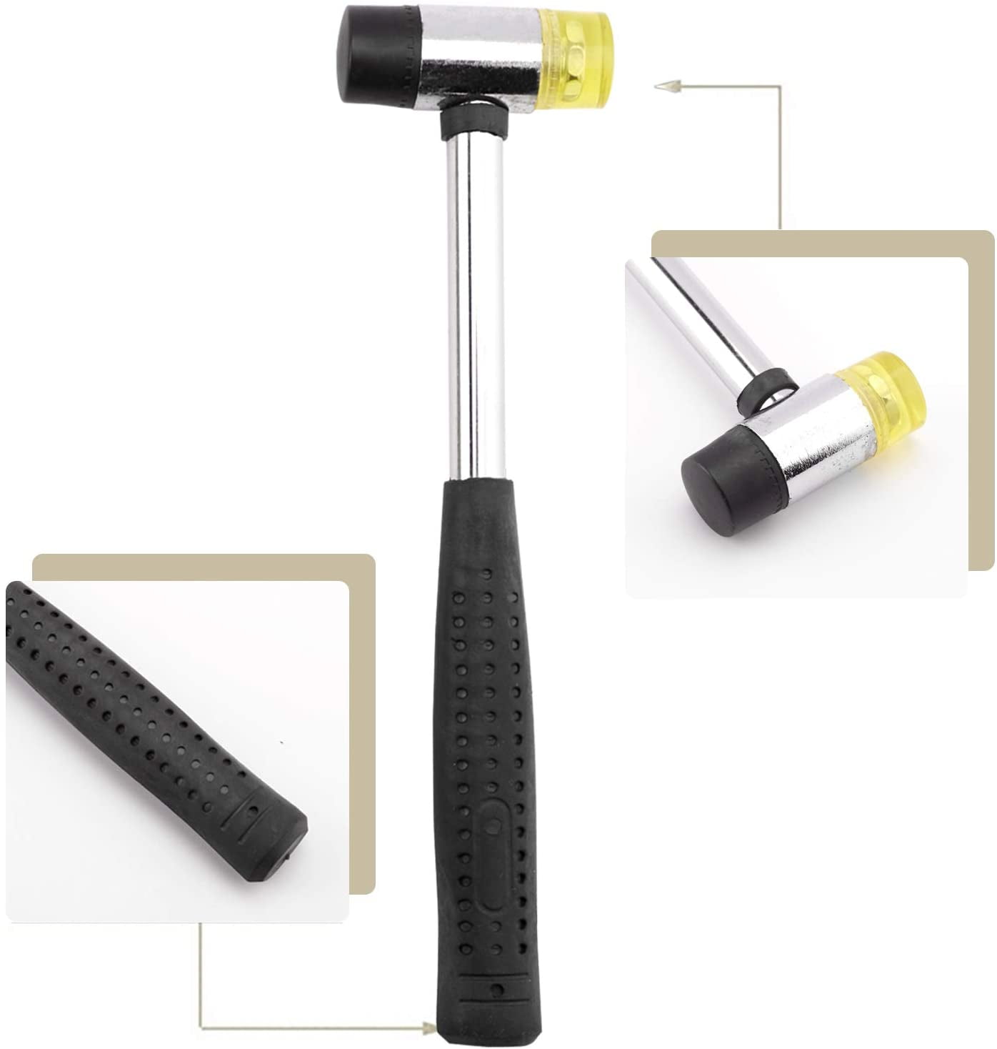Jewelry Tool sets with Wooden Bracelet Sizing Bangle Mandrel and Steel Handle Installable Two Way Rubber Hammers diy