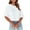 White, variant on Women Half Sleeve Cropped T-Shirts Drop Shoulder Crop Tops Solid Color Basic Tees