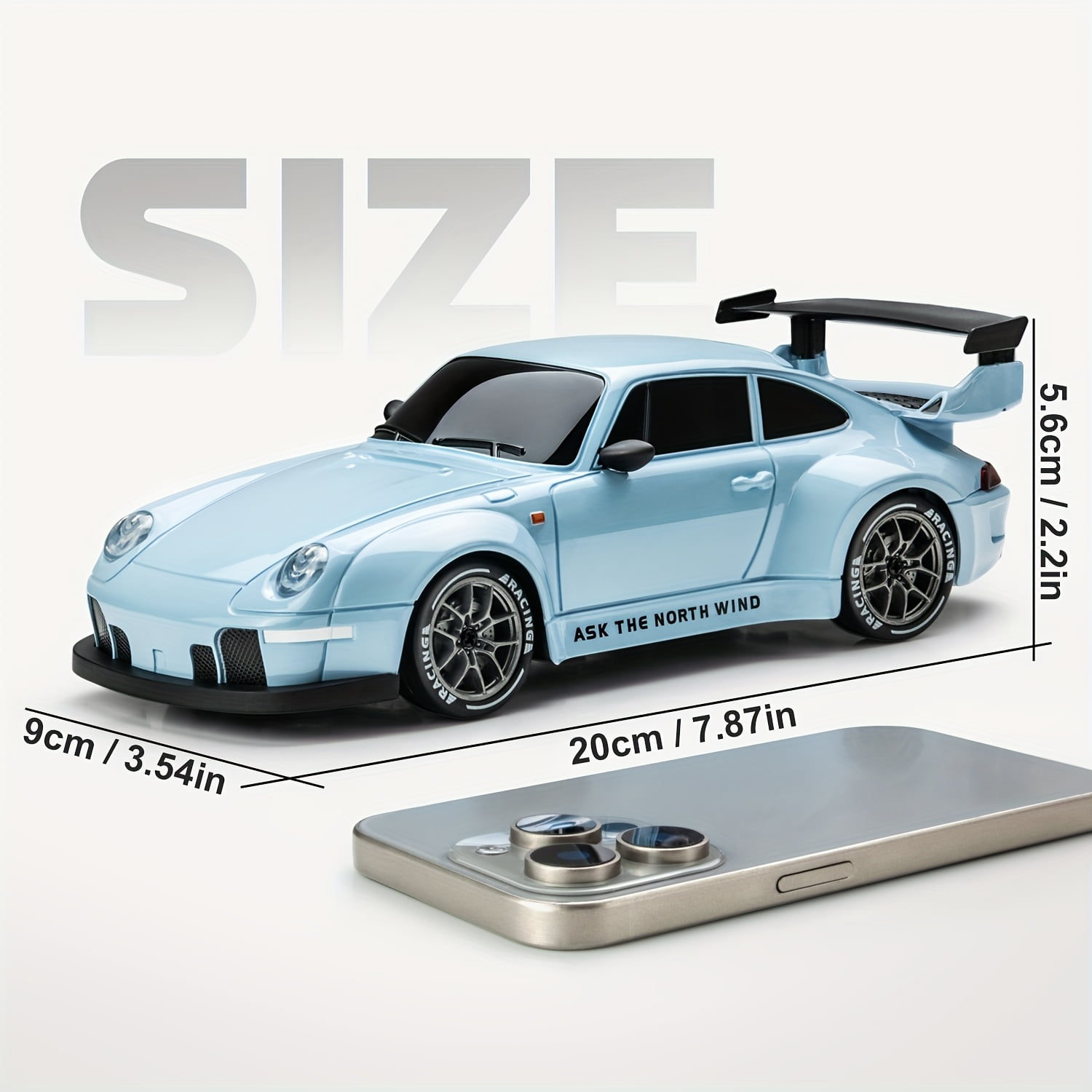 TXT-MATRIX 1:24 Scale RC Drift Car - 2.4GHz 4WD High-Speed Remote Control Car with LED Lights & Racing Kit